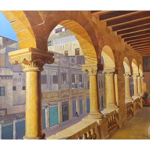 S. M. Fawad, Saddar, Karachi, 43 x 39 Inch, Oil on Canvas, Realistic Painting, AC-SMF-187
